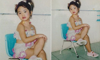Fan sốt vì ảnh sexy dễ thương của Phương Mỹ Chi hồi bé