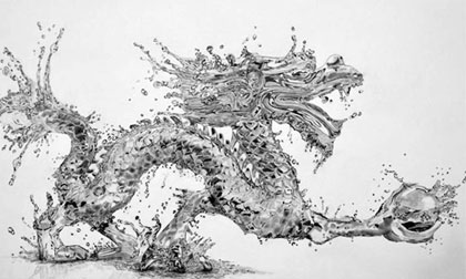 Chàng trai vẽ chuyển động của nước sống động như thật