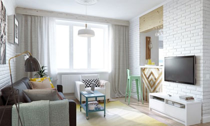 Căn hộ 45m² đẹp như mơ với màu pastel và trò... giải ô chữ