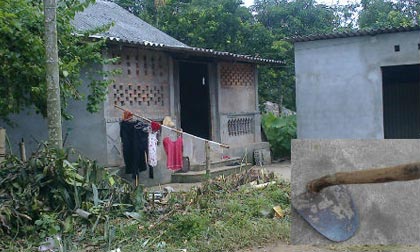 Đau lòng bố tâm thần dùng cuốc đập chết con gái