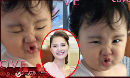 Hoa hậu Hương Giang khoe điệu bộ cực yêu của con gái