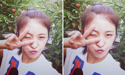 'Hoàng hậu Ki' gây sốt với ảnh mặt mộc đời thường xinh tươi trong vườn