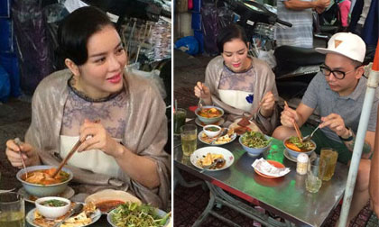 Sau lùm xùm bị chê tiếng Anh kém, Lý Nhã Kỳ tươi tắn đi ăn vỉa hè