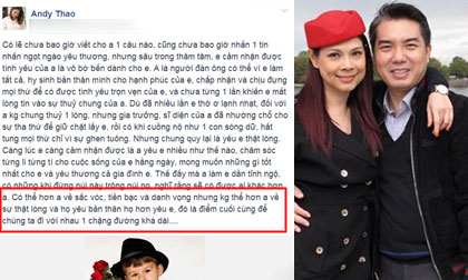 Thanh Thảo viết "tâm thư", hé lộ việc "chung đường" với bạn trai đại gia