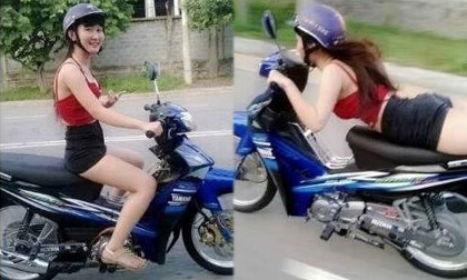 Ảnh nữ quái xế xinh xắn gây bão Facebook