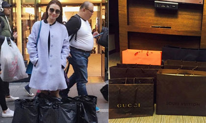 Trà Ngọc Hằng mạnh tay sắm loạt hàng hiệu ở Hồng Kông