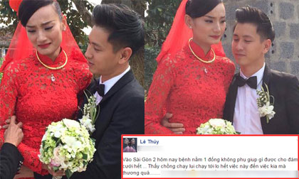 Lê Thúy bất ngờ đổ bệnh sau đám cưới