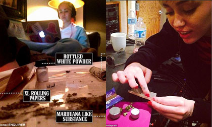 Miley Cyrus bị 'bắt quả tang' hút cần sa?