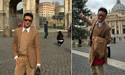 Đàm Vĩnh Hưng lịch lãm và sành điệu ở Ý