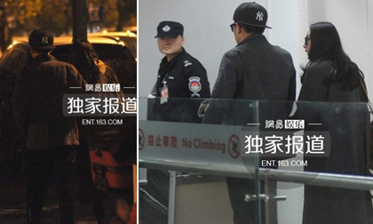 Dương Mịch và Lưu Khải Uy tình cảm ở sân bay