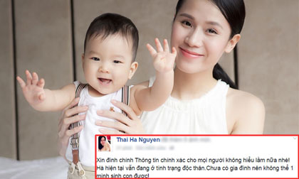 Thái Hà khẳng định còn độc thân và chưa sinh con