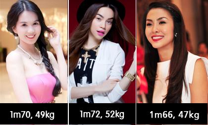 'Lật tẩy' chiều cao, cân nặng của mỹ nhân Vbiz