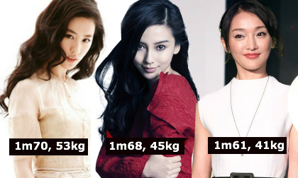 Bất ngờ với chiều cao, cân nặng của mỹ nhân Hoa ngữ