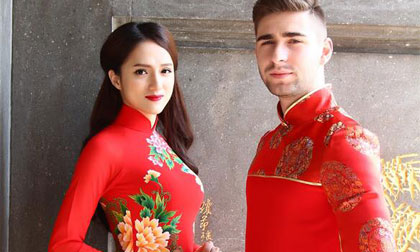 Hương Giang Idol e ấp áo dài đi chùa cùng bạn nhảy