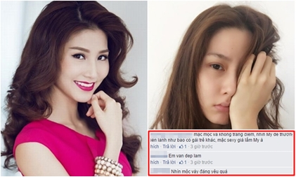 Diễm My 9x được khen hết lời khi để mặt mộc