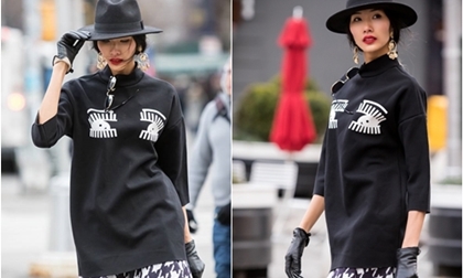 Street style 'chất lừ' của Hoàng Thùy trên đường phố New York