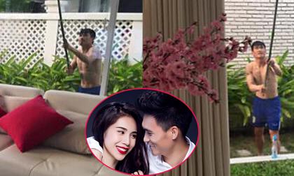 Công Vinh tự tay lau dọn nhà cửa chuẩn bị đón Tết