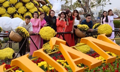 Giới trẻ nô nức chụp ảnh đường hoa 'Alice ở xứ sở thần tiên'