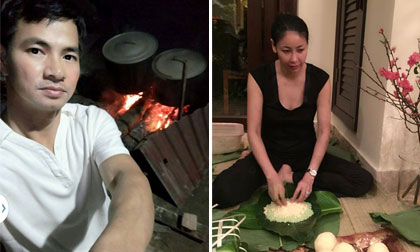 Sao Việt nô nức gói bánh chưng đón Tết