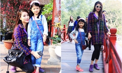 Mẹ con Trương Ngọc Ánh rạng rỡ du xuân