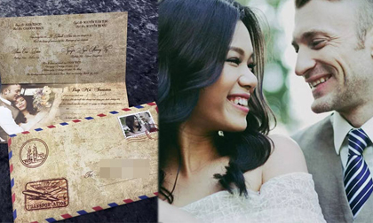 Lộ thiệp cưới của Phương Vy Idol và chồng Tây