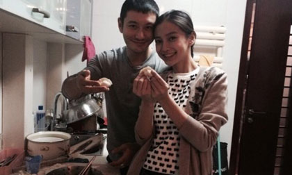 Angela Baby về nhà Huỳnh Hiểu Minh ăn Tết