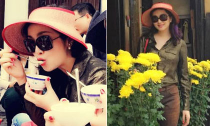 'Bắt gặp' Giáng My xinh tươi ngồi ăn vỉa hè ở phố cổ Hội An