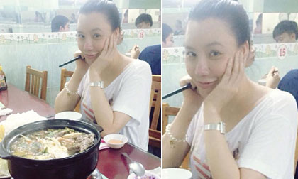 Hồ Quỳnh Hương tự tin khoe mặt mộc tươi tắn ngồi ăn chay 