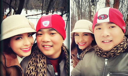 Vợ chồng Thúy Hạnh 'hâm nóng' tình yêu dưới tuyết lạnh