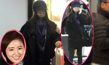 Lâm Tâm Như che chắn kín như bưng ở sân bay