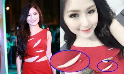 Hương Tràm lộ mỡ bụng khi diện váy khoét táo bạo