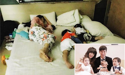 Lý Hải khoe khoảnh khắc ngủ cực dễ thương của vợ con