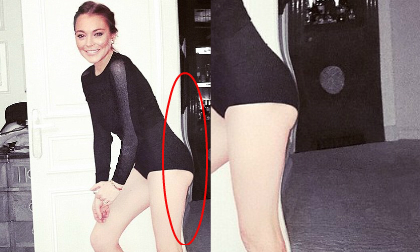 Lindsay Lohan photoshop hình đến cong chân, méo cửa