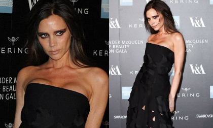 Victoria Beckham mặc hở bạo vẫn kém sắc vì trang điểm già đanh