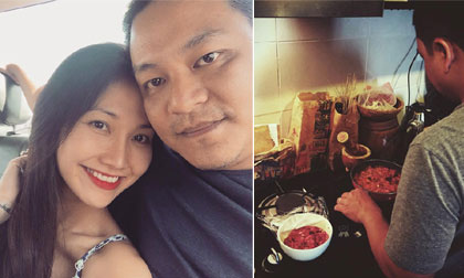 Kim Hiền hạnh phúc vì được chồng nấu ăn ngày cuối tuần