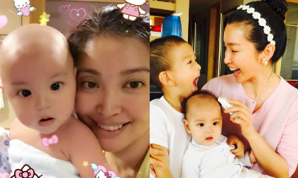 Lý Băng Băng khoe mặt mộc tươi tắn khi cắt tóc cho cháu