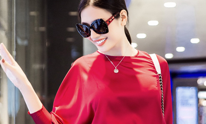 Tường Vy kiêu kỳ với gam đỏ xuống phố