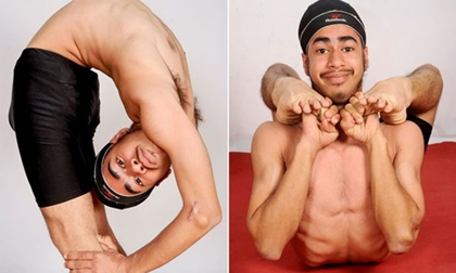 'Người cao su' có khả năng xoay ngược đầu 180 độ