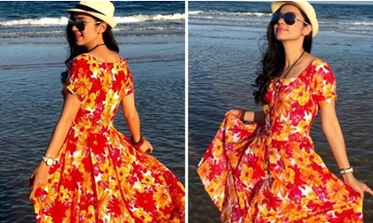 U50 Việt Trinh diện váy hoa xinh như gái đôi mươi