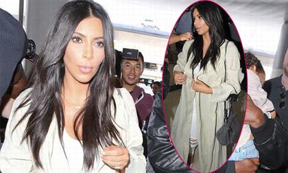 Kim Kardashian 'mất điểm' với trang phục nhăn nhúm tại sân bay