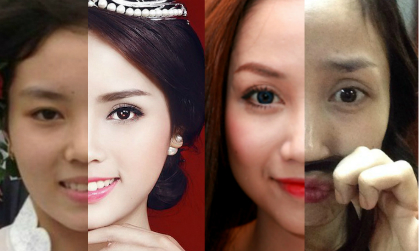 'Mặt thật - mặt giả' trước và sau khi trang điểm của sao Việt (P2)