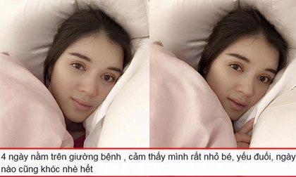 Lý Nhã Kỳ 'khóc nhè' khi nằm trên giường bệnh