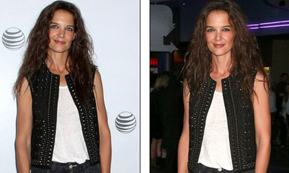 Katie Holmes 'nổi loạn' với tóc xoăn rối