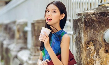 Thùy Dương 'vừa đi vừa uống' vẫn đẹp ngất ngây