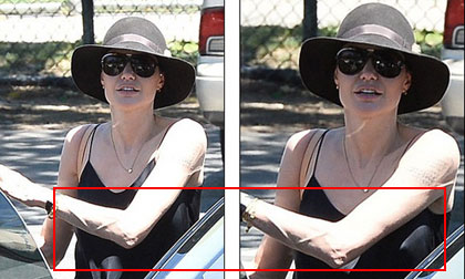 Angelina Jolie lộ cánh tay gân guốc đáng sợ