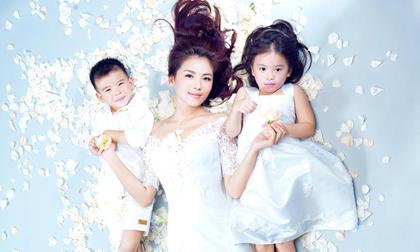 Lưu Đào tươi trẻ bên hai con