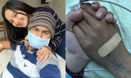 Xúc động hình ảnh vợ chồng Duy Nhân nắm chặt tay nhau lần cuối