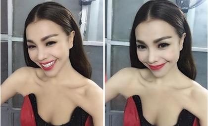 Trà Ngọc Hằng gầy trơ xương với chiếc cằm lạ