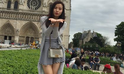 Phương Trinh Jolie khoe dáng nhí nhảnh tại Châu Âu