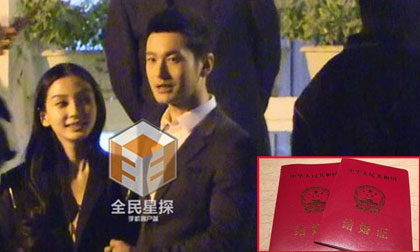 Huỳnh Hiểu Minh - Angela Baby tiệc tùng sau khi đăng ký kết hôn